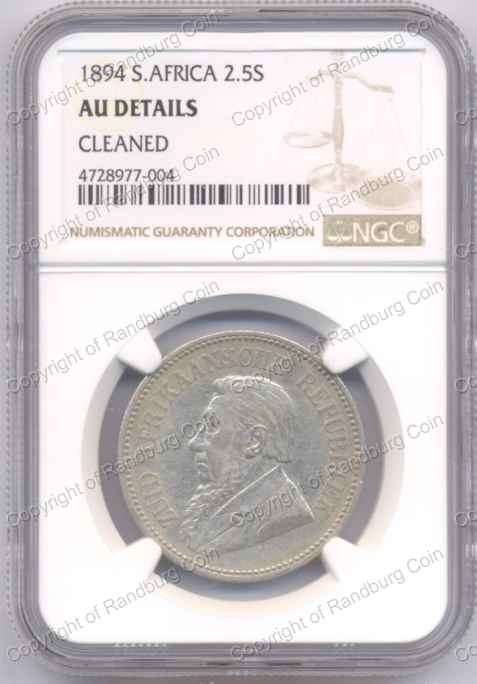*#* 1894 SILVER HALF CROWN NGC SLABBED AU DETAILS CLEANED *#*