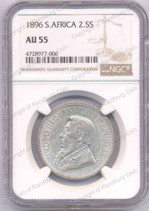 *#* 1896 NGC SLABBED HALF CROWN AU 55 *#*