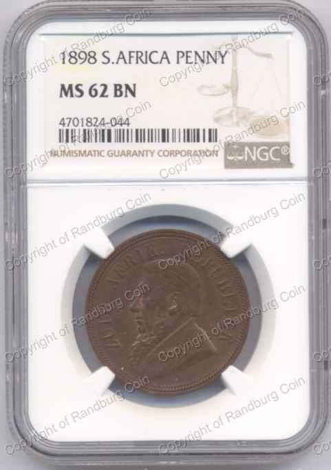 *#* 1898 PENNY NGC SLABBED  MS 62 BN  *#*