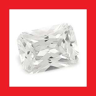 CUBIC ZIRCONIUM - DIAMOND WHITE OCTAGON PRINCESS CUT - 2.49cts