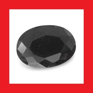 CUBIC ZIRCONIUM - JET BLACK OVAL FACET - 0.725cts