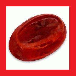 GARNET - ORANGE RED OVAL CABOCHON - 0.58cts