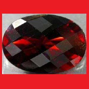 MANDARIN GARNET - DARK RED ORANGE OVAL FACET - 1.345cts