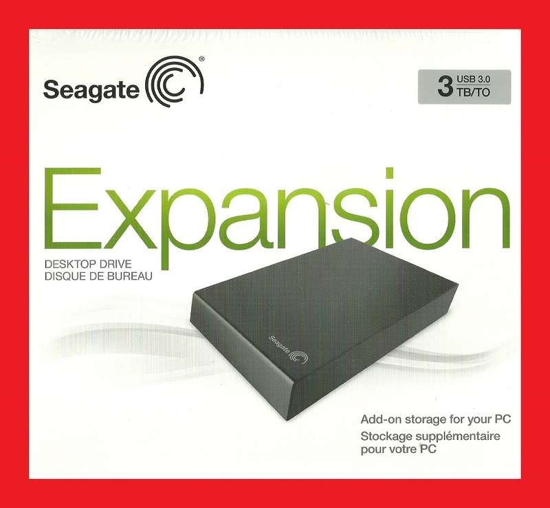 SEAGATE EXPANSION USB 3.0 DESKTOP DRIVE CAPACITY 3TB - FREE SHIPPING!!