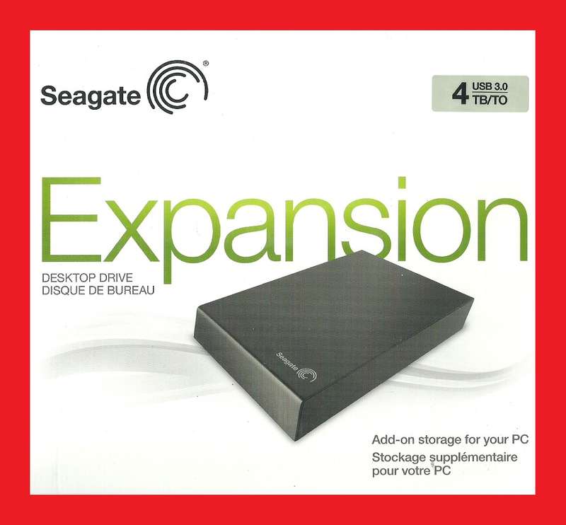 SEAGATE EXPANSION USB 3.0 DESKTOP DRIVE CAPACITY 4TB - FREE SHIPPING!!