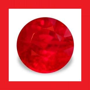 RUBY (Natural Burma) - Top Pigeon Blood Red Round Facet - 0.120cts
