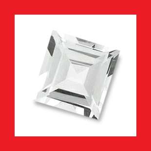 TOPAZ - TOP WHITE SQUARE FACET - 0.450cts