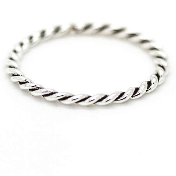 Sterling Silver Rope Ring - Us-ring-size-5-49-3mm-j-12