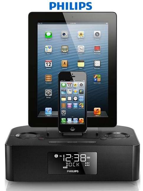Philips Dual dock triple charging clock radio with Lightning connector (AJ7260D)
