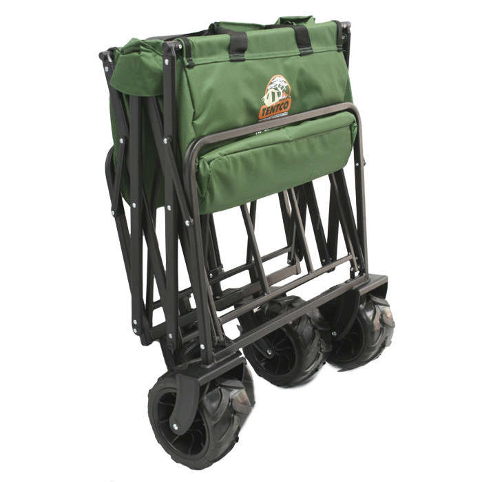 Tentco Large Wheel Folding 4x4 Camping Outdoor Utility Trolley - Green
