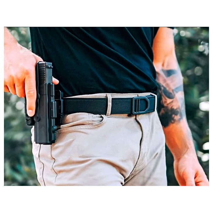 Kore EDC Reinforced Tactical Ratcheting Gun Belt with X5 Buckle - Black - 24" - 54"