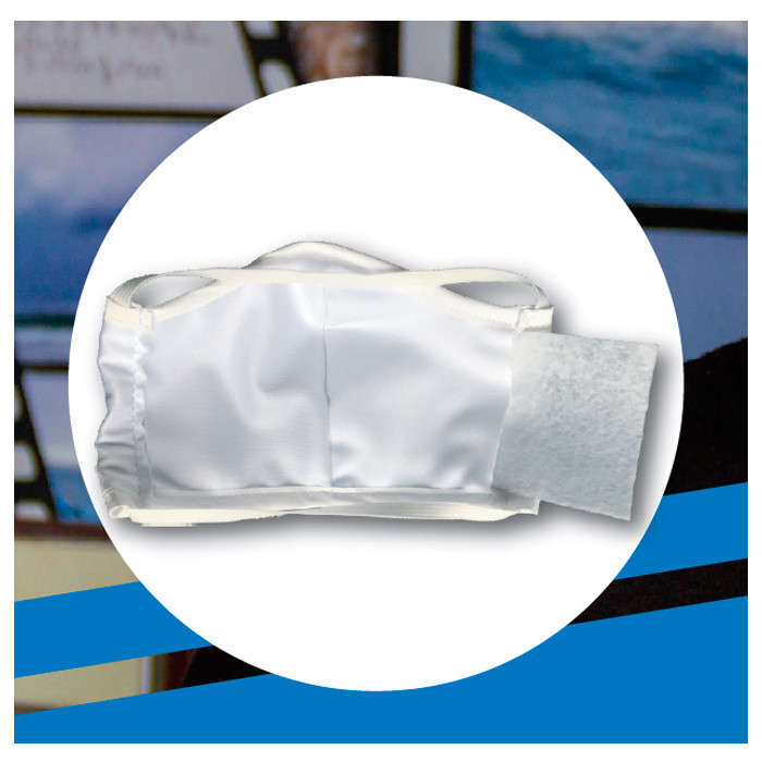 Reuseable and Washable Polyester Face Mask with Filter - White