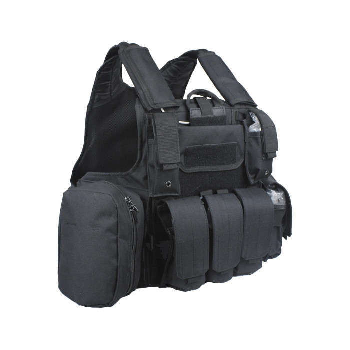 Shield MOLLE Vest Plate Carrier Only + Pouches - Various Black
