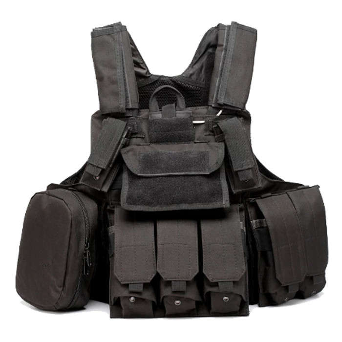 Shield MOLLE Vest Plate Carrier Only + Pouches - Various Black