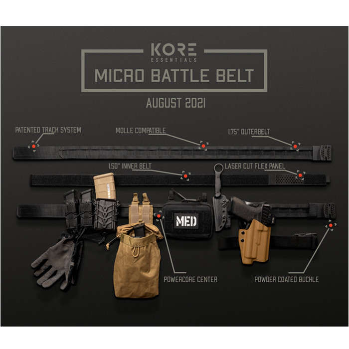 Kore Micro Adjustable Battle Belt - Black - 24" to 48"
