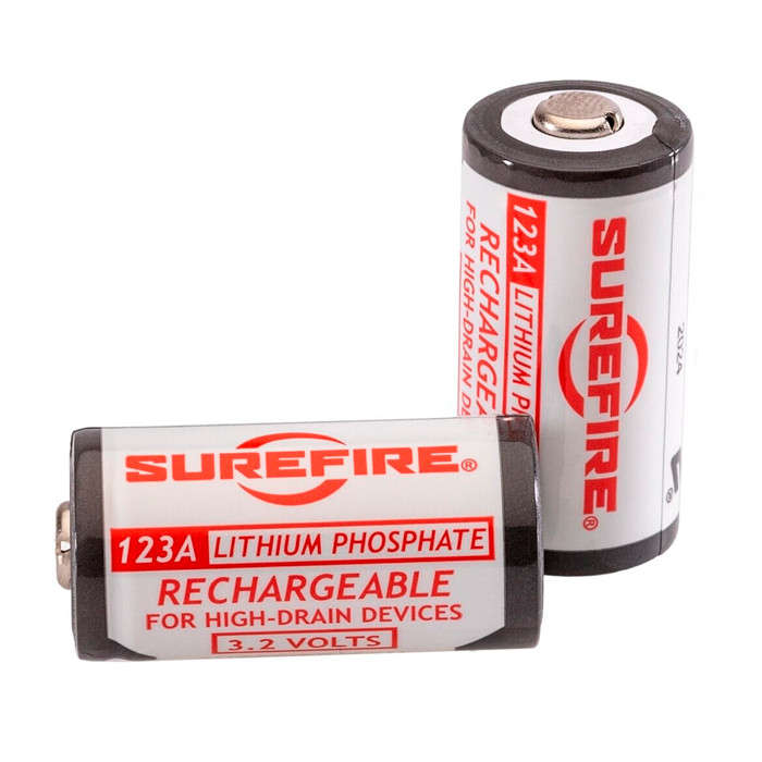 Surefire 123A Lithium Iron Phosphate Rechargeable Batteries & Charger
