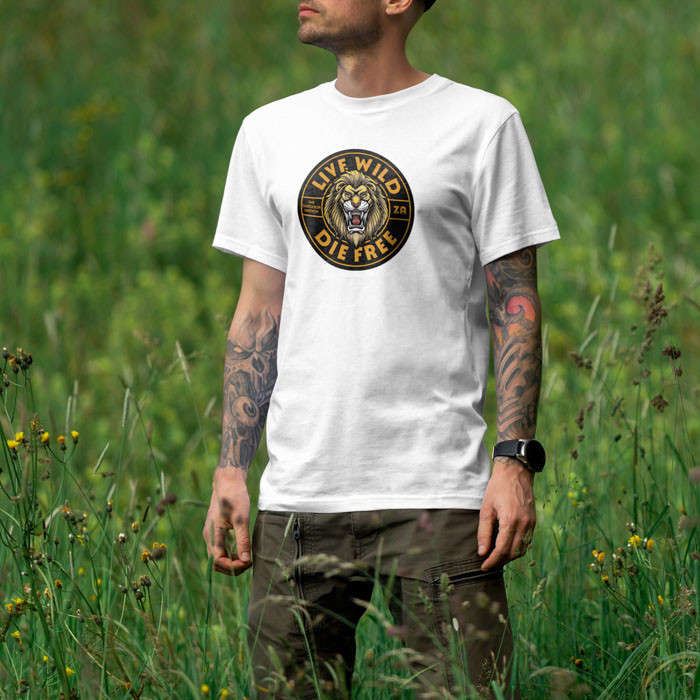 TON "Live Wild Die Free" Unisex Premium T-Shirt - White 2XL