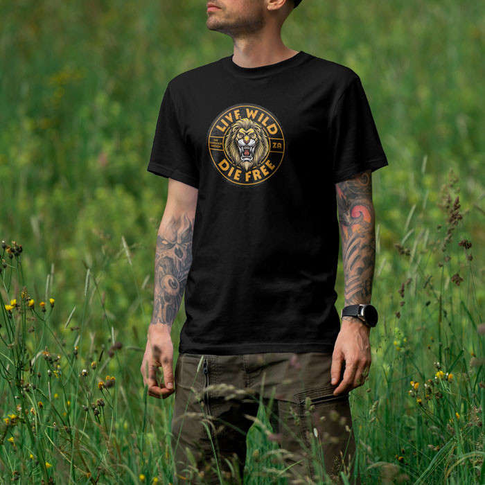 TON "Live Wild Die Free" Unisex Premium T-Shirt - Black XL