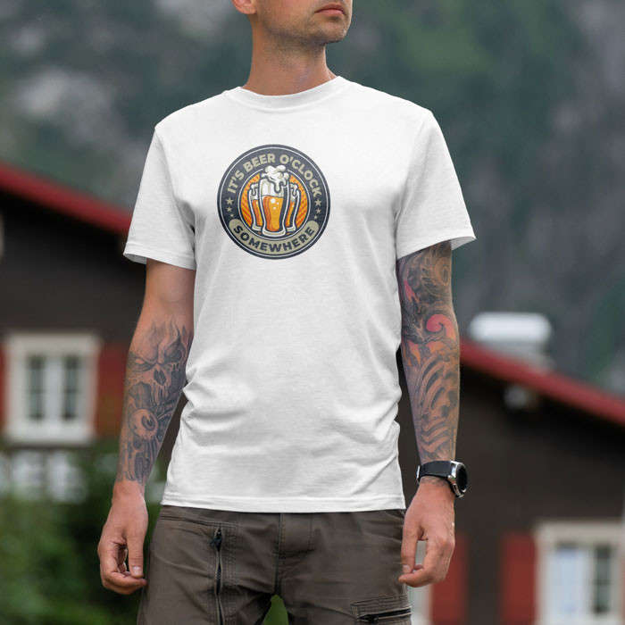 TON "Beer O'Clock" Unisex Premium T-Shirt - White 4XL