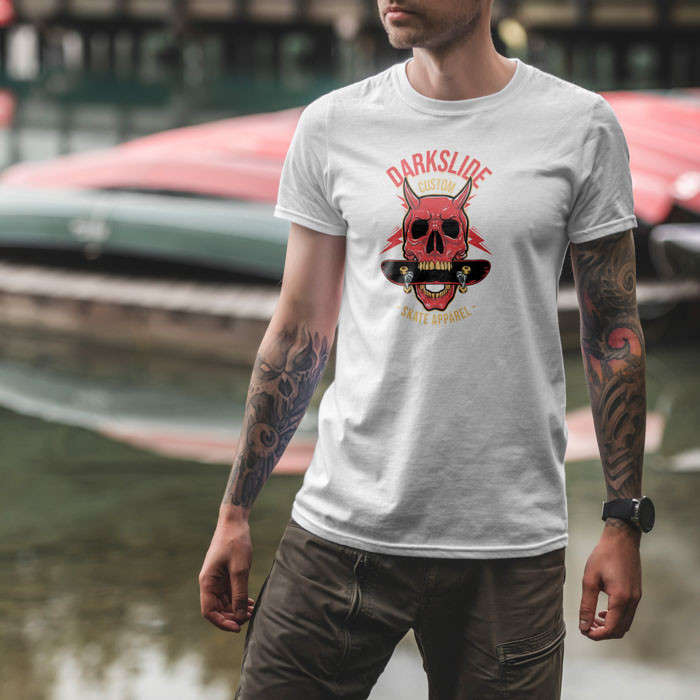 TON "Darkslide Red Skull" Unisex Premium T-Shirt - White 4XL