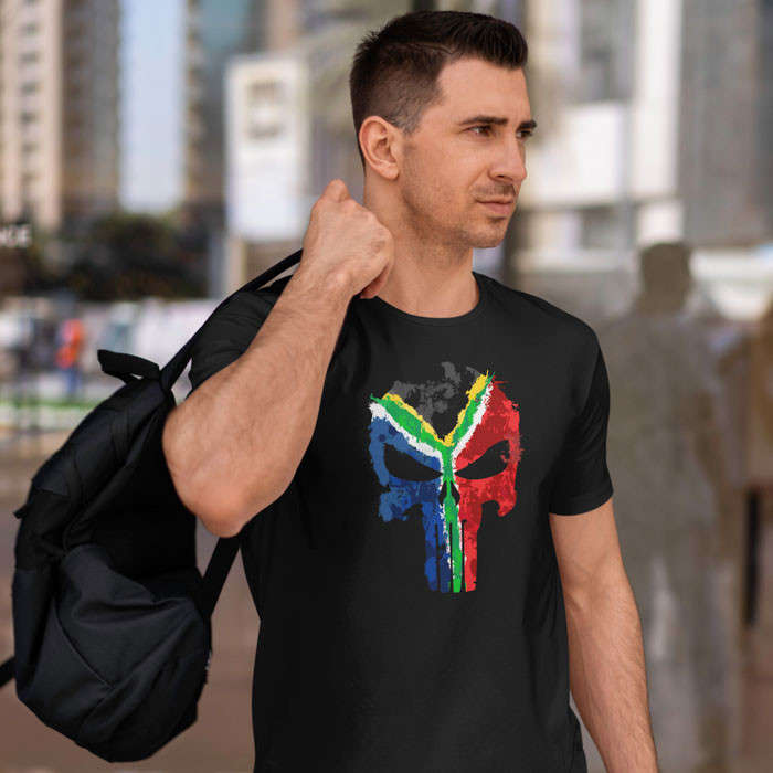 TON "SA Flag Punisher" Unisex Premium T-Shirt - Black 4XL