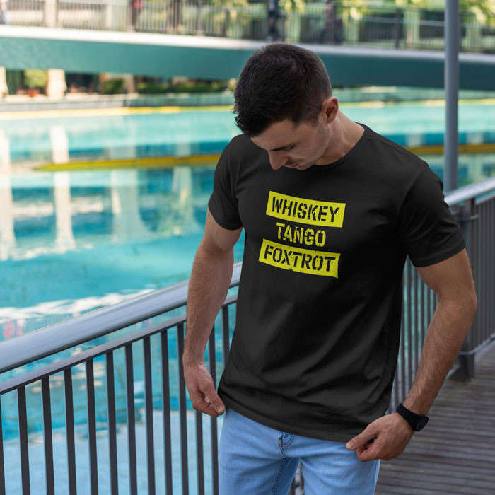 TON "Whiskey Tango Foxtrot" Unisex Premium T-Shirt - Black 4XL