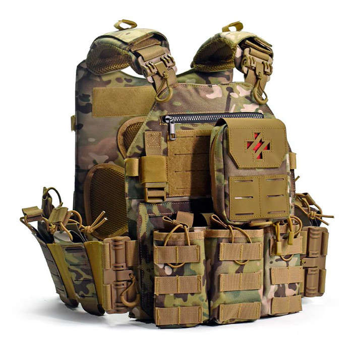 TacSpec Agile LCS QR Plate Carrier Vest w/ Pouches - Various Black