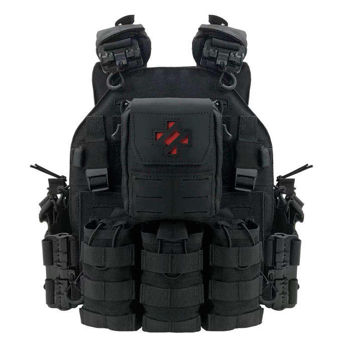 TacSpec Agile LCS QR Plate Carrier Vest w/ Pouches - Various Black