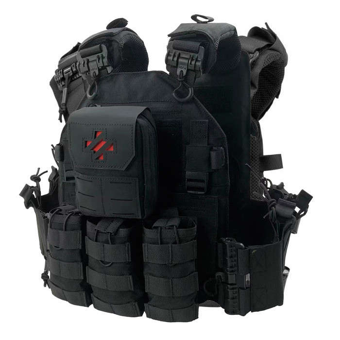 TacSpec Agile LCS QR Plate Carrier Vest w/ Pouches - Various Black