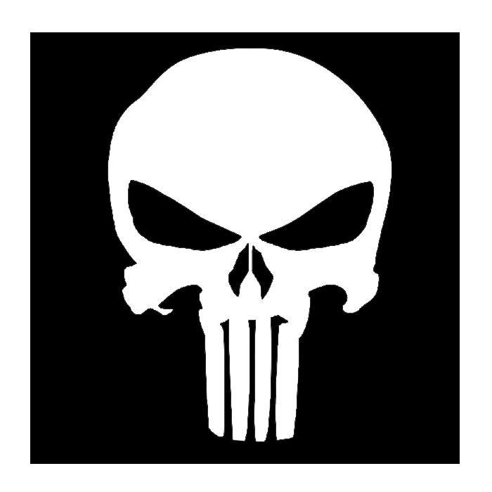 DZI Punisher Vinyl Transfer Sticker - 150mm - Various Black