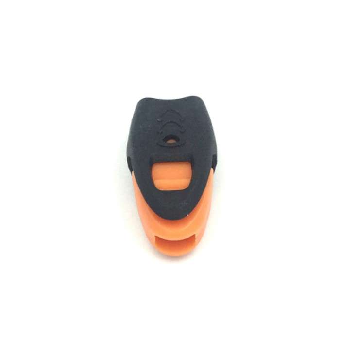 DZI Zipper/Utility Survival Whistle - Black and Orange