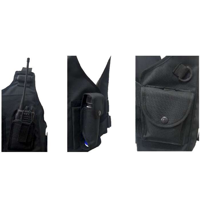 Reaction Officer Multi-Pouch Bulletproof Vest - No Inserts - Various Black
