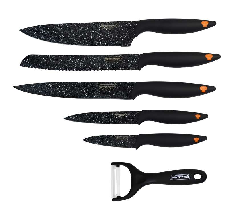 Blaumann 6-Piece Stainless Steel Marble Coating Knife Set Granit Diamond Line ( BL-KS-0003 )