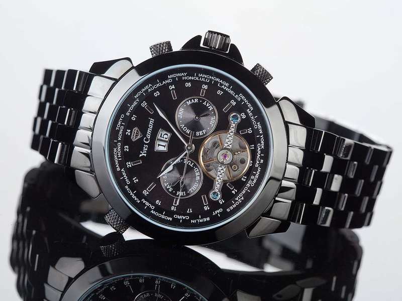 Brand New YVES CAMANI Men's World Timer Automatic Oceanic Chronograph Watch *HIGH CLASS LUXURY*