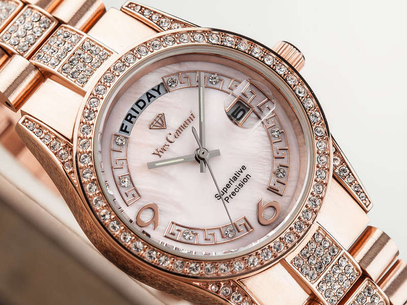 brand new!! YVES CAMANI Lady Rose Gold Zirkonia TIBERIUS Watch *HIGH CLASS LUXURY*