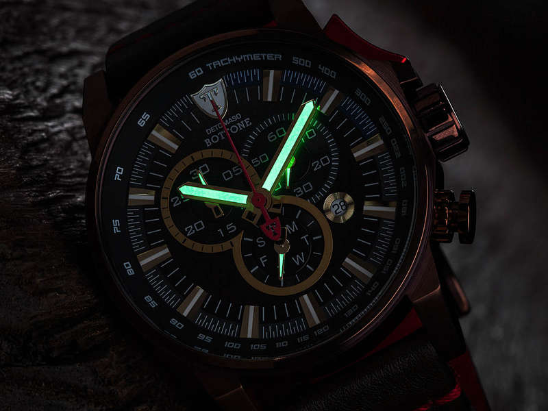 DETOMASO® Men's Bottone Brown Ionized Swiss Chronograph Watch  W. BOX, PAPERS, FULLY LOADED!!