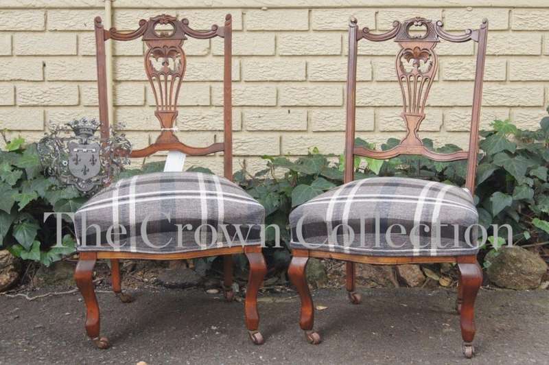 Pair Edwardian Low Chairs