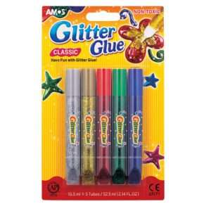 AMOS GLITTER GLUE 10.5ml 5pcs 12`s CLASSIC - GCL10