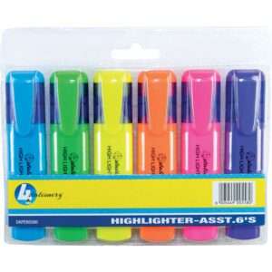 4STATIONERY HIGHLIGHTER 6 pack ASSORTED