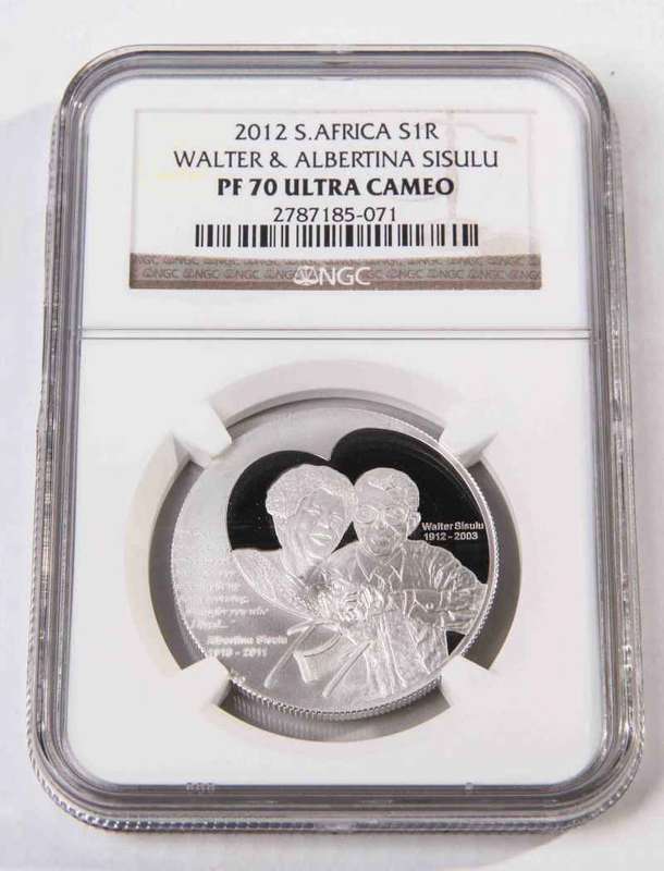 2012 S1R Silver R1 - Walter & Albertina Sisulu - PF70 - Ultra Cameo --Highest Grade--