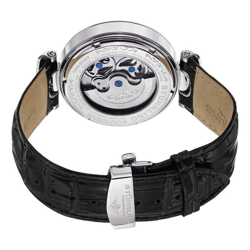 STUHRLING ORIGINAL® Men's Emperor Dual Time Automatic Watch BRAND NEW + BOX + PAPERWORK