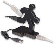 Manhattan USB 4 Port Running Man Hub Retail Box Limited Lifetime Warranty