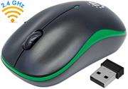 Manhattan Success Wireless Optical Mouse - USB, Three Buttons with Scroll Wheel, 1000 dpi, Green/Bla