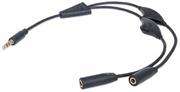 Manhattan Headphone Splitter - Stereo Y, 3.5mm male to 2 x 3.5mm female, with independent volume con