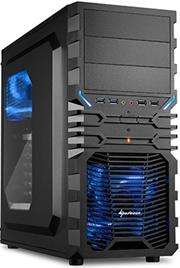 Sharkoon VG4-W Midi Tower PC Gaming Case Black with Window, USB 3.0, Mounting possibilities: 3x 5.25