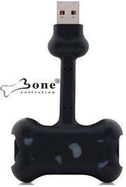 Bone Collection Doggy Link Portable 2-port USB hub-USB 2.0 compliant and USB 1.1 compatible - Black