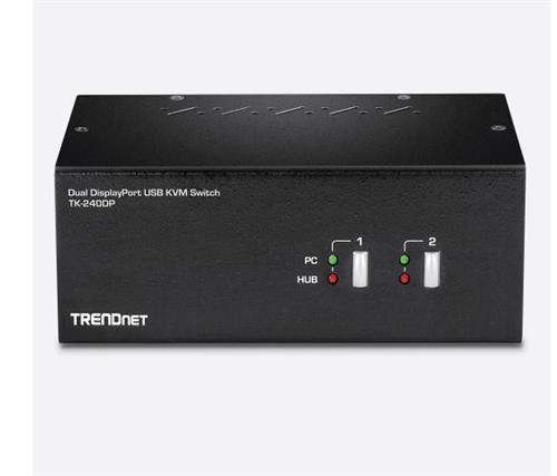 TrendNet 2-Port Dual Monitor DisplayPort KVM Switch 6 months Limited Warranty