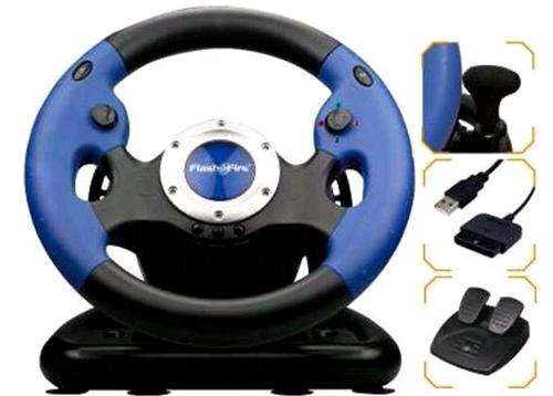 FlashFire 3 in 1 Pro Wheel with Pedals for PS2