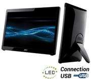AOC E1649FWU Black 16" (15.6" viewable) 16ms USB Powered WLED Backlit Widescreen LCD Monitor 200 cd/