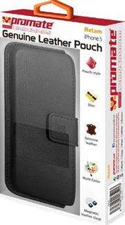 Promate Retam Protective Slim leather case with side cut and magnetic lock for iPhone 5 -BLACK